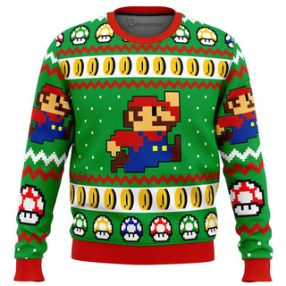 Super Mario Jump Ugly Christmas Sweater For Men & Women Christmas Gift Sweater BH284