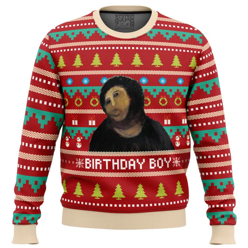 Birthday Boy Potato Jesus Ugly Christmas Sweater