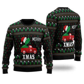 T-rex Merry Xmas Ugly Christmas Sweater For Men & Women Christmas Gift Sweater US2331