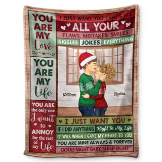 You're The Only One I Just Want You That All - Loving, Anniversary Gift For Spouse, Couples, Husband, Wife - Personalized Fleece Blanket