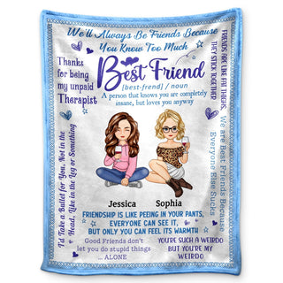 We'll Always Be Friends Cartoon - Funny, Loving Gifts For Besties - Personalized Fleece Blanket