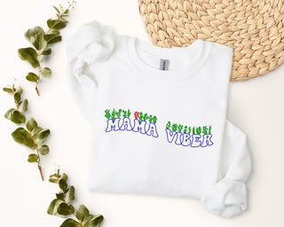 MAMA VIBER Embroidered Shirt, Mother's Day Sweatshirt, Mom Sweatshirt