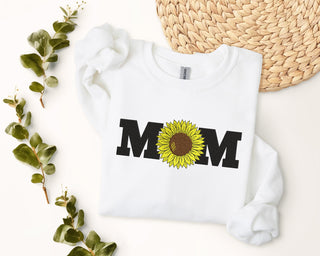 Sun Flower MOM Embroidered Shirt, Mother's Day Sweatshirt, Mom Sweatshirt