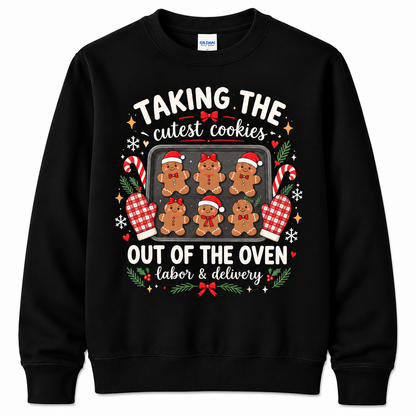 Personalized Custom Taking The Cutest Cookies Out Of The Oven Cute Teacher Christmas Sweatshirt