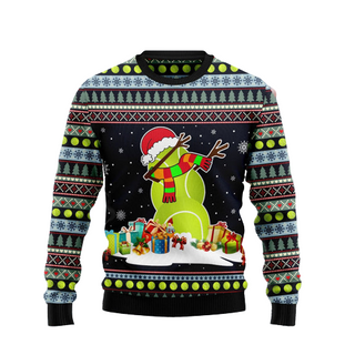 Tennis Snowman Ugly Christmas Sweater For Men & Women Christmas Gift Sweater US1243