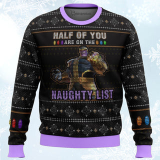 Thanos Naughty List Ugly Christmas Sweater For Men & Women Christmas Gift Sweater BH164