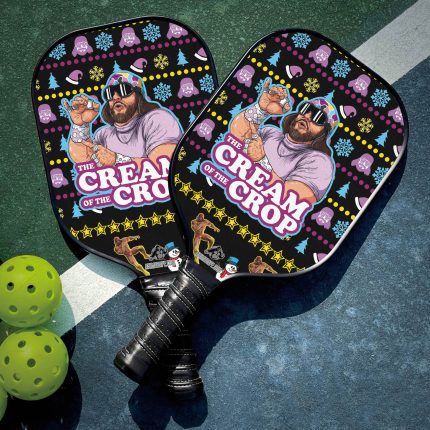 Custom The Cream of the Crop Pro Wrestling Christmas Style Pickleball Paddle