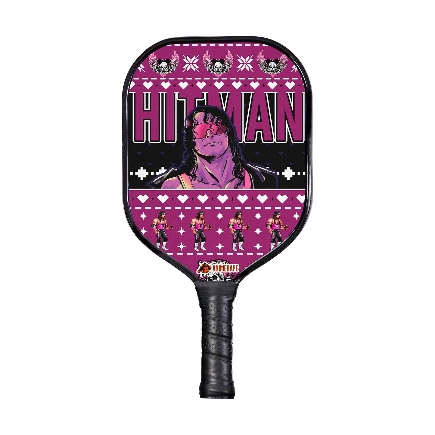 Custom The Hitman Bret Hart Wrestler Pickleball Paddle