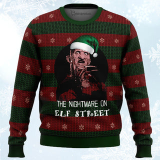 The Nightmare On Elf Street Freddy Krueger Ugly Christmas Sweater For Men & Women Christmas Gift Sweater BH524