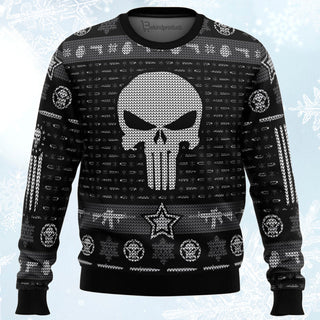 The Punisher Ugly Christmas Sweater For Men & Women Christmas Gift Sweater BH127