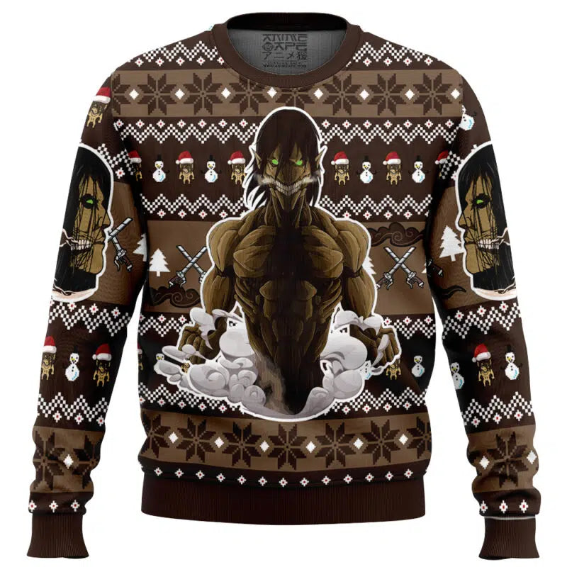 Titan Eren Attack on Titan Ugly Christmas Sweater