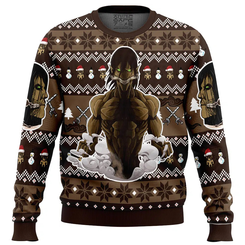 Titan Eren Attack on Titan Ugly Christmas Sweater