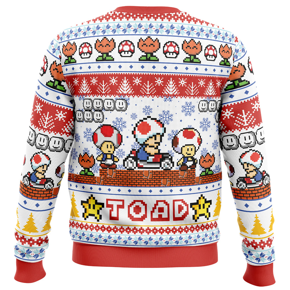 Toad Mario Bros Ugly Christmas Sweater