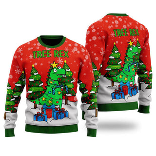 Tree Rex Ugly Christmas Sweater For Men & Women Christmas Gift Sweater US1760