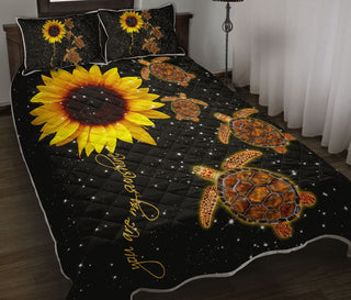 Turtle You Are My Sunshine QBS Quilt Bed Set Bedroom Decoration Twin/Queen/King Size Bedding