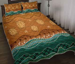 Turtle Wave Pattern QBS Quilt Bed Set Bedroom Decoration Twin/Queen/King Size Bedding