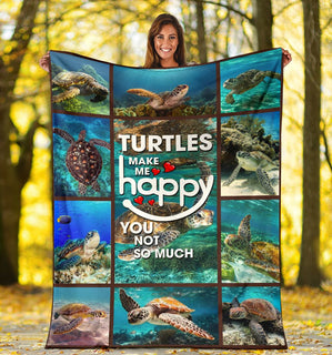 Turtles Make Me Happy Blanket Sofa Bed Throws Lightweight Cozy Bed Blanket Soft Suitable For All Season