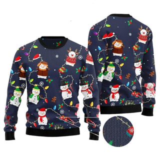 Snowman Light Ugly Christmas Sweater For Men & Women Christmas Gift Sweater US2414