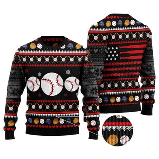 Baseball Balls Ugly Christmas Sweater For Men & Women Christmas Gift Sweater US2415