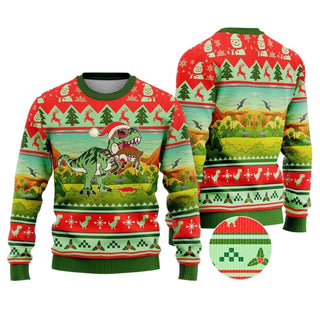 T-Rex Eating Reindeer Jumper Ugly Christmas Sweater For Men & Women Christmas Gift Sweater US2643