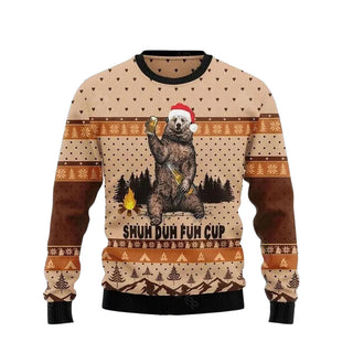 Bear Beer Campfire Shuh Christmas Ugly Christmas Sweater For Men & Women Christmas Gift Sweater US3460