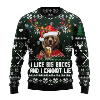 Bear Hunting And Beer Ugly Christmas Sweater For Men & Women Christmas Gift Sweater US3462