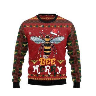 Bee Hat Merry Christmas Ugly Christmas Sweater For Men & Women Christmas Gift Sweater US3465