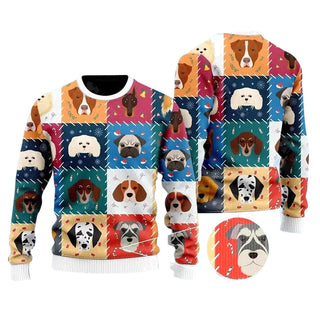 Adorable Dogs And Puppies Ugly Christmas Sweater For Men & Women Christmas Gift Sweater US3664