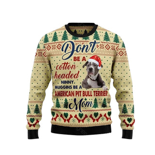 American Pit Bull Terrier Mom Ugly Christmas Sweater For Men & Women Christmas Gift Sweater US3686