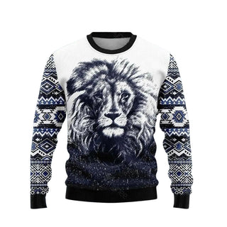 Awesome Lion Ugly Christmas Sweater For Men & Women Christmas Gift Sweater US3725