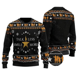 Talk Less Smile More Ugly Christmas Sweater For Men & Women Christmas Gift Sweater US3737