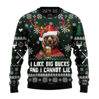 Bear Hunting And Beer Ugly Christmas Sweater For Me & Women Christmas Gift Thanksgiving Sweater US3747