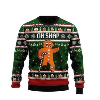 Oh Snap Gingerbread Ugly Christmas Sweater For Men & Women Christmas Gift Sweater US4434