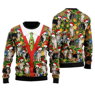 Australian Shepherd Ugly Christmas Sweater For Men & Women Christmas Gift Sweater US4439