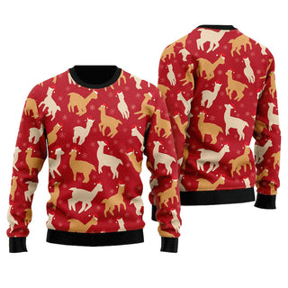 Awesome Llamas Red Ugly Christmas Sweater For Men & Women Christmas Gift Sweater US4441