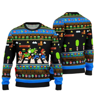 Team Road Crossing Ugly Christmas Sweater For Men & Women Christmas Gift Sweater US4476