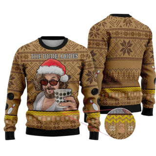 The Dude Abises Ugly Christmas Sweater For Men & Women Christmas Gift Sweater US4516