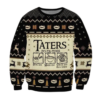 Taters Potatoes Ugly Christmas Sweater For Men & Women Christmas Gift Sweater US4527