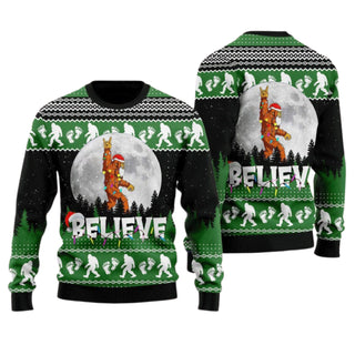 Bigfoot Believe Ugly Christmas Sweater For Men & Women Christmas Gift Sweater US4581