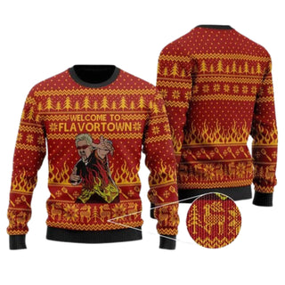 Welcome To Mythical Place Fire Ugly Christmas Sweater For Men & Women Christmas Gift Sweater US4607