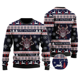 Till Valhalla Never Kneel Ugly Christmas Sweater For Men & Women Christmas Gift Sweater US4612