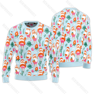 Tropical Santa Claus Ugly Christmas Sweater For Men & Women Christmas Gift Sweater USN1109