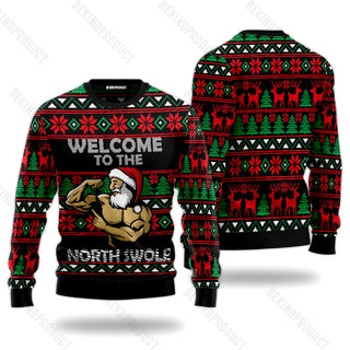 Welcome To The North Swole Ugly Christmas Sweater For Men & Women Christmas Gift Thanksgiving Sweater USN1170