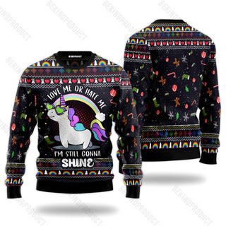 Unicorn Love Me Or Hate Me Ugly Christmas Sweater For Men & Women Christmas Gift Sweater USN2067