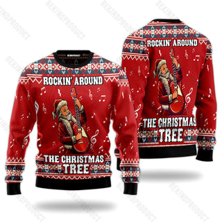 The Guitarist Santa Claus Ugly Christmas Sweater For Men & Women Christmas Gift Sweater USN3031