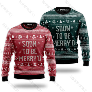 Soon To Be Merry'd Couple Ugly Christmas Sweater Christmas Gift Anniversary Sweater USNC1016