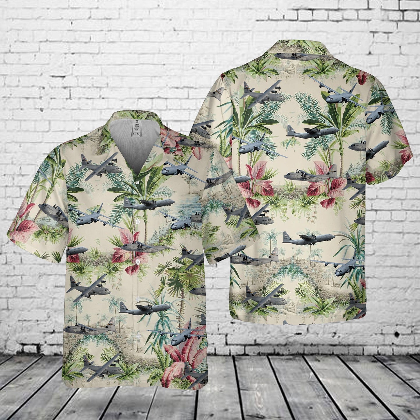 US Air Force Lockheed C-130 Hercules Pocket Hawaiian Shirt