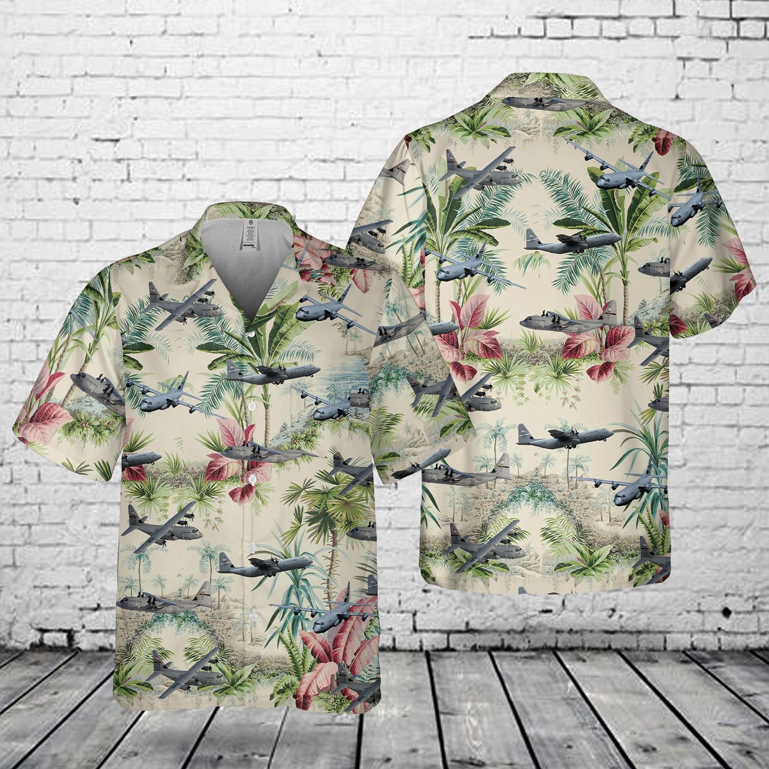 US Air Force Lockheed C-130 Hercules Pocket Hawaiian Shirt