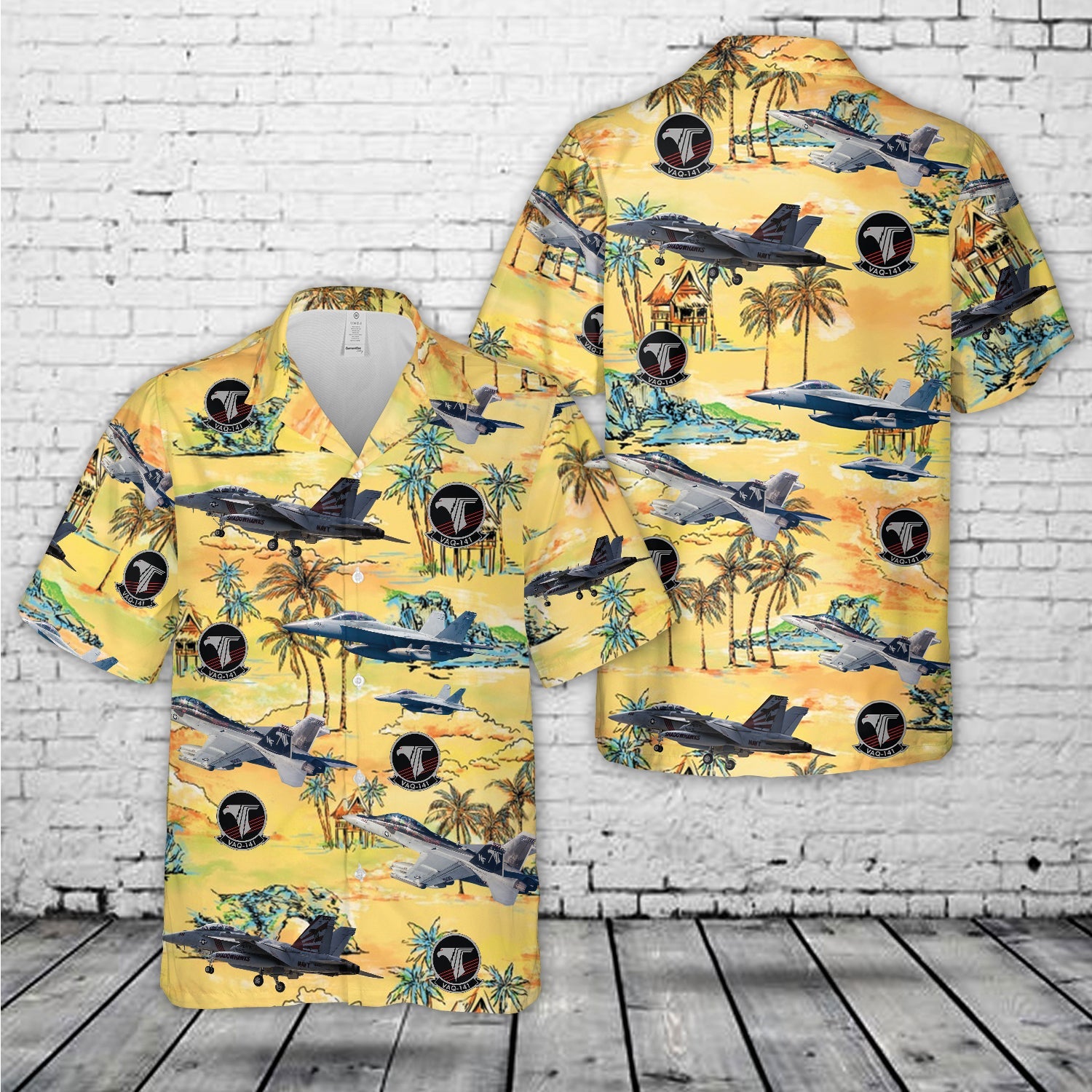 US Navy Boeing EA-18G Growler Of VAQ-141 'Shadowhawks' Hawaiian Shirt