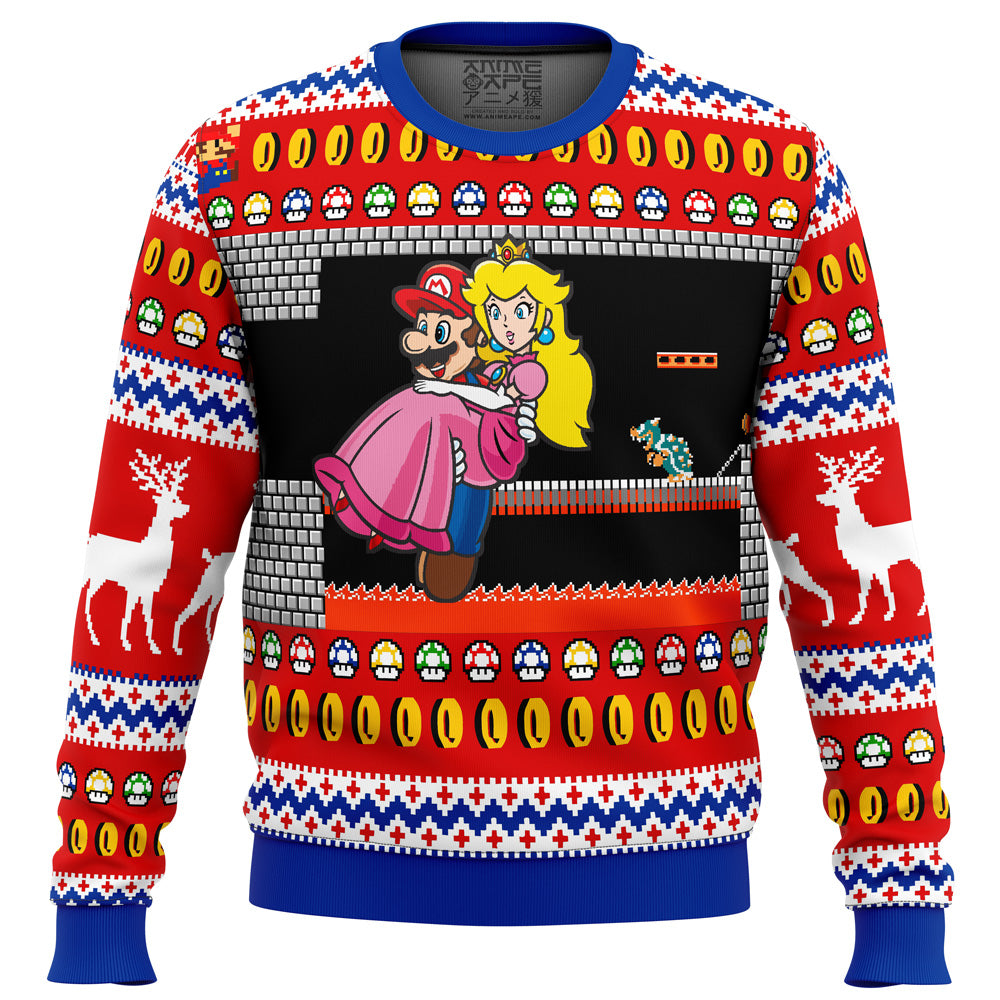 Mario Bros Bowser's Castle Ugly Christmas Sweater